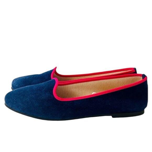 Avellini Italian Leather Suede Blue & Fushia Round Toe Comfort Flat Size 7.5 NWT - Picture 1 of 12